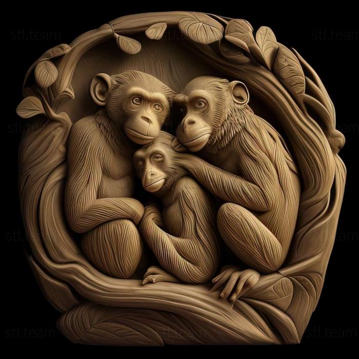 3D model Monkeys (STL)